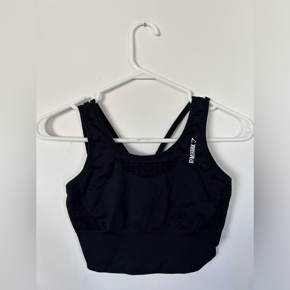 Gymshark Energy Seamless Black Crop Top - Picture 3 of 7